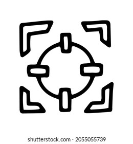 square crosshair line vector doodle simple icon