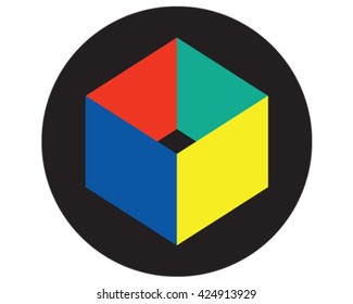 Square Cube Icon. Vector Illustration.