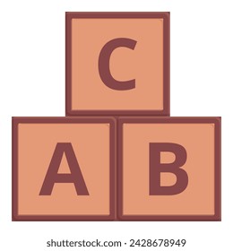 Square cubes icon cartoon vector. Castle shape. Kid game piece play