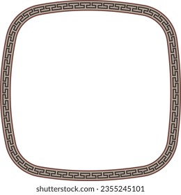 Square Cushion Shape geometric shape old Greek key pattern Greek meander pattern antique retro vintage meander old-fashioned design picture frame art and craft borders element decorate isolated 