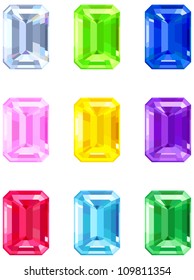 Square cut gemstones