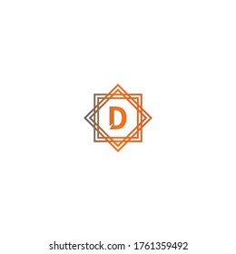 Square D  logo letters design concept in black and orange color illustration