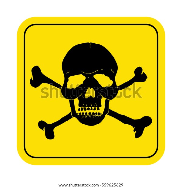 Square Danger Sign Skull Symbol Deadly Stock Vector (Royalty Free ...