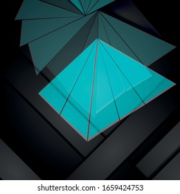 The square dark Background and Abstract shapes