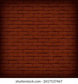 Square dark brown brick wall background