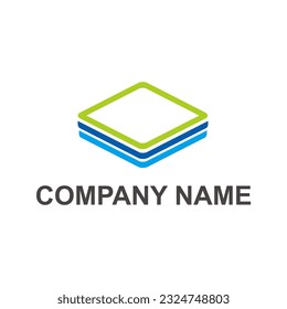 Imagen vectorial del logotipo de la empresa de construcción de datos cuadrados