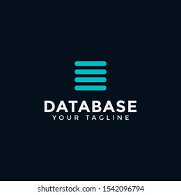 Square Database, Digital Storage Line Logo Design Template