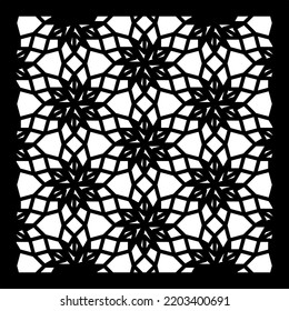 Square Decorative Coaster Design. Laser Cut Coaster. Laser Cutting Panel. Ornamental Pattern Design
