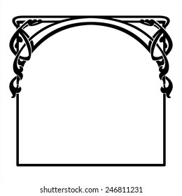 square decorative frame in the art Nouveau style