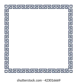 Square decorative Greek frame for design. Vector EPS10