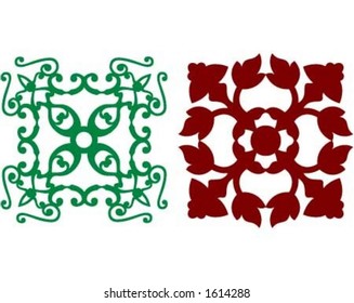 Square decorative item.