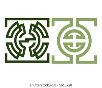 Square decorative item.