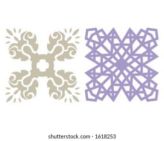 Square decorative item.