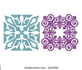 Square decorative item.