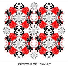 square decorative ornament with flowers