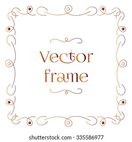 Square decorative vintage frame on white background