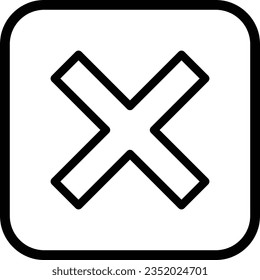  Icono de eliminación cuadrada en estilo moderno. Cerrar vector de botón