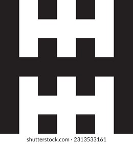 Square design alphabet H logo icon, vector art illustration 