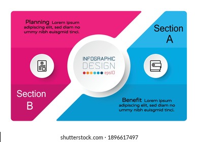 Square design by segmentation showing group work, applicable to teamwork, business, marketing. vector infographic illustration.