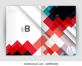 Square design corporate business flyer or annual report cover template. Vector business abstract background