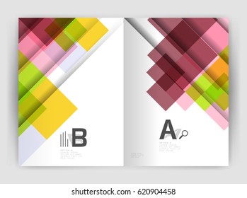 Square design corporate business flyer or annual report cover template. Vector business abstract background