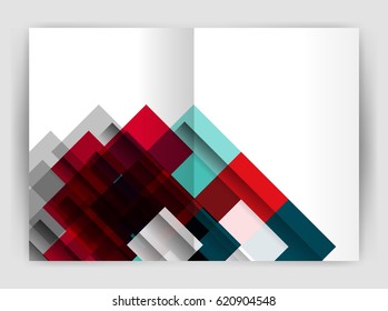 Square design corporate business flyer or annual report cover template. Vector business abstract background