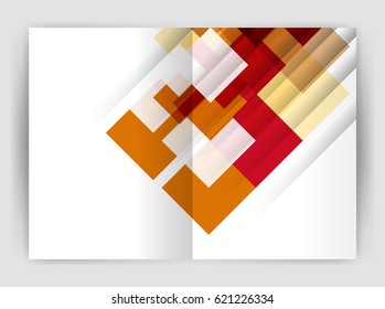 Square design corporate business flyer or annual report cover template. Vector business abstract background