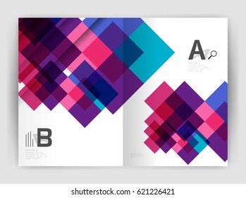 Square design corporate business flyer or annual report cover template. Vector business abstract background
