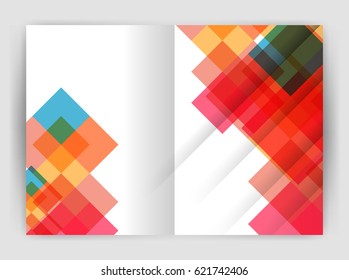 Square design corporate business flyer or annual report cover template. Vector business abstract background