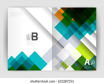 Square design corporate business flyer or annual report cover template. Vector business abstract background