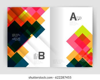 Square design corporate business flyer or annual report cover template. Vector business abstract background