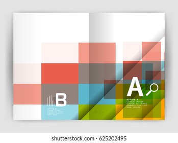 Square design corporate business flyer or annual report cover template. Vector business abstract background