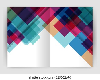 Square design corporate business flyer or annual report cover template. Vector business abstract background