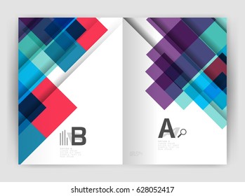 Square design corporate business flyer or annual report cover template. Vector business abstract background