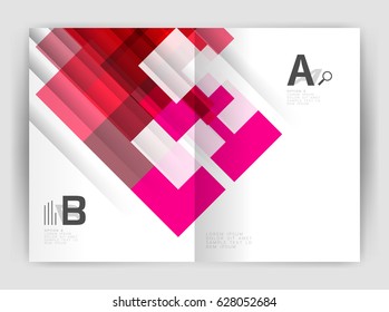 Square design corporate business flyer or annual report cover template. Vector business abstract background