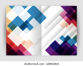 Square design corporate business flyer or annual report cover template. Vector business abstract background