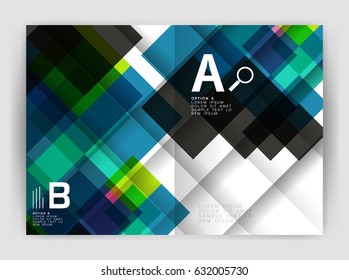 Square design corporate business flyer or annual report cover template. Vector business abstract background