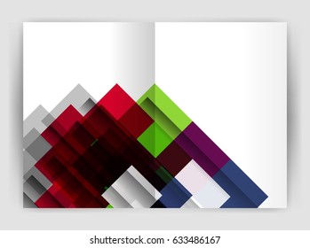 Square design corporate business flyer or annual report cover template. Vector business abstract background
