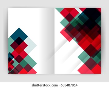 Square design corporate business flyer or annual report cover template. Vector business abstract background