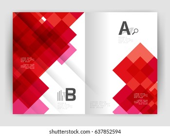 Square design corporate business flyer or annual report cover template. Vector business abstract background