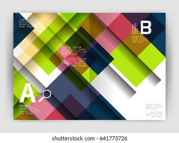 Square design corporate business flyer or annual report cover template. Vector business abstract background