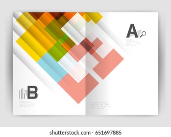 Square design corporate business flyer or annual report cover template. Vector business abstract background