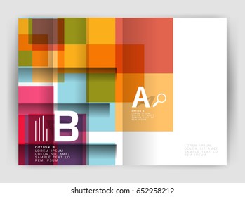 Square design corporate business flyer or annual report cover template. Vector business abstract background