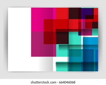 Square design corporate business flyer or annual report cover template. Vector business abstract background
