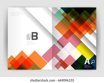 Square design corporate business flyer or annual report cover template. Vector business abstract background
