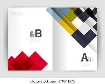 Square design corporate business flyer or annual report cover template. Vector business abstract background