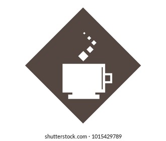 Square  Design of Hot Coffee cup icon