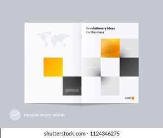 Square design presentation template with colourful rectangles shadows. Abstract vector set of modern horizontal banners