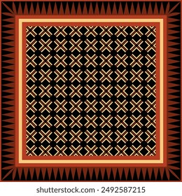 Square design for scarf, bandana, headscarf, pareo and other textile products.