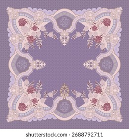 quadratisches Design Schal Schals Rahmen Stil